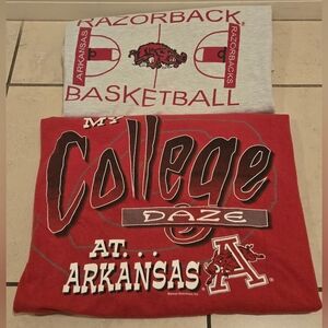Vintage Arkansas Razorbacks Shirt Men XL Lot of 2